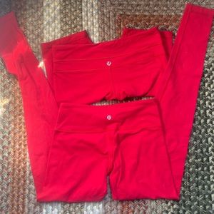 Bundle of Red Biker shorts and Leggings